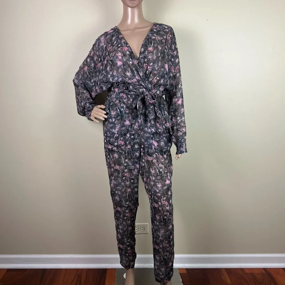 NEW IRO PRINTED PLUNGING V-NECK JUMPSUIT - Picture 2 of 8